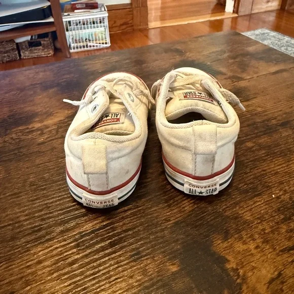 Converse Kids' White Sneakers with Red Trim - Picture 5 of 5